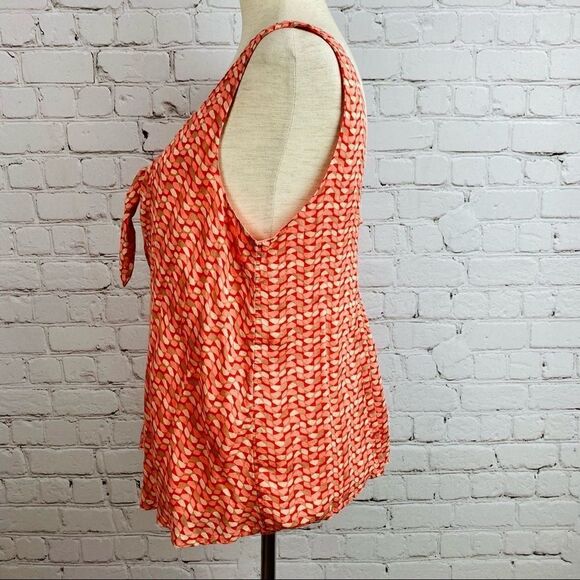 Anthropologie Maeve Bust Tie Coral Print Tank Top - Picture 5 of 13